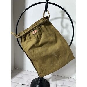 Vintage Junior Red Cross Drawstring Pouch Bag Khaki Canvas Army Green